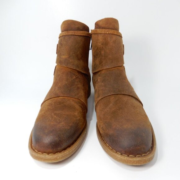 Born Moraga Ankle Boots Size 7 Brown Suede Leather Buckle Zip Boho Comfort NEW - Picture 3 of 11